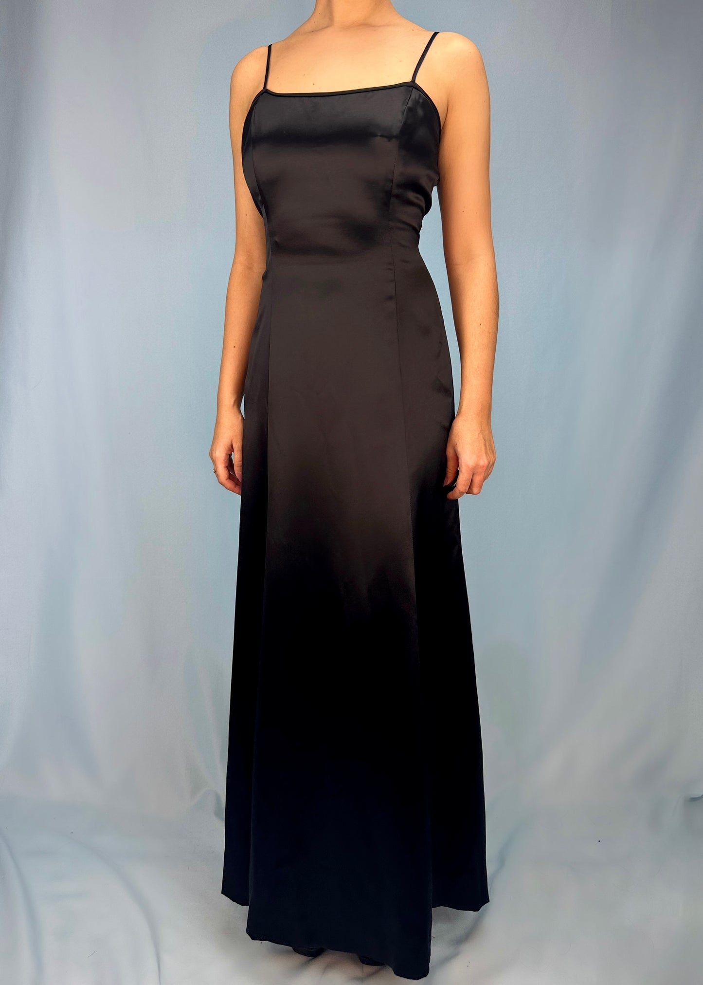 Chanel Fall 1995 Black Silk Gown Dress