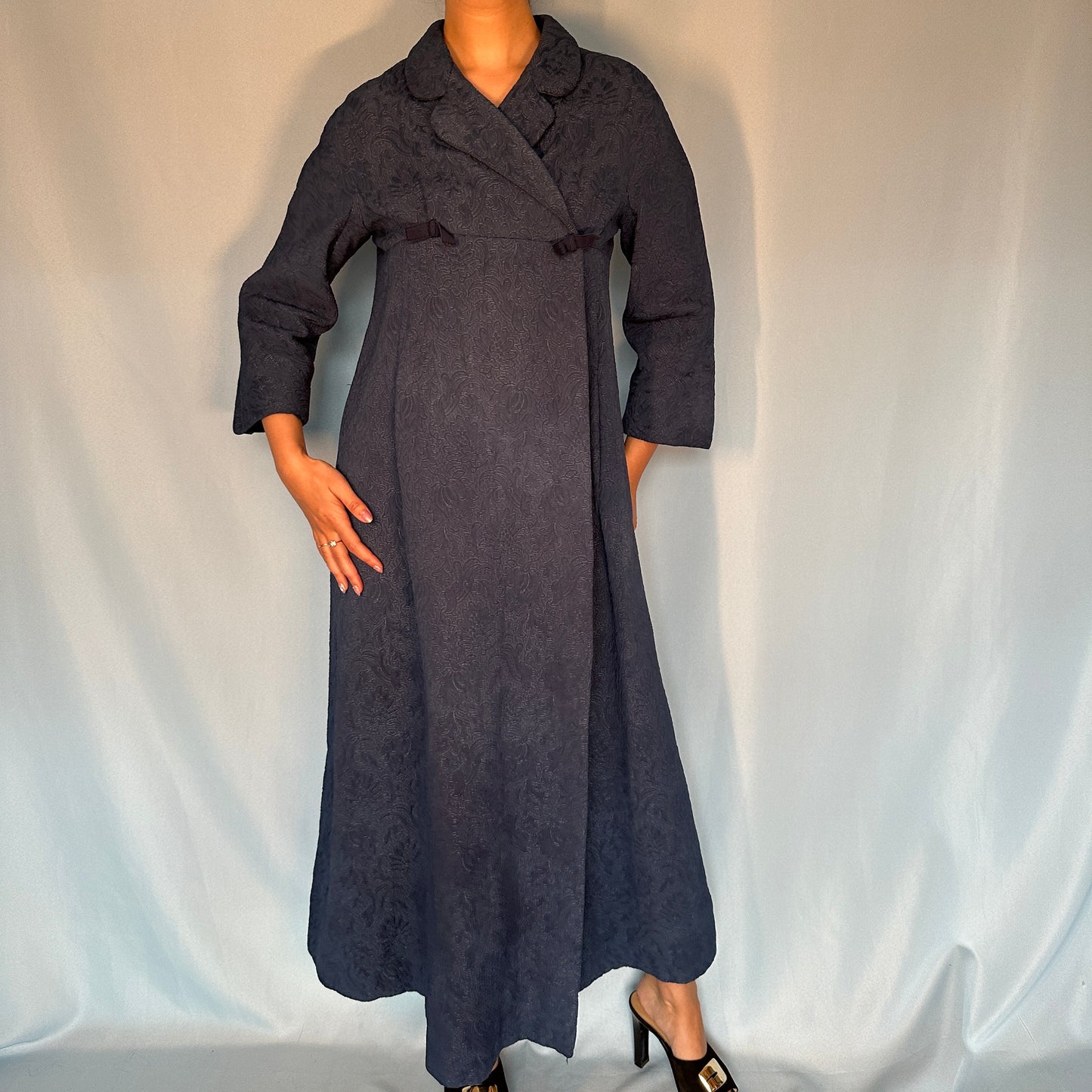 Dior 1950’s Navy Quilted Long Coat Jacket