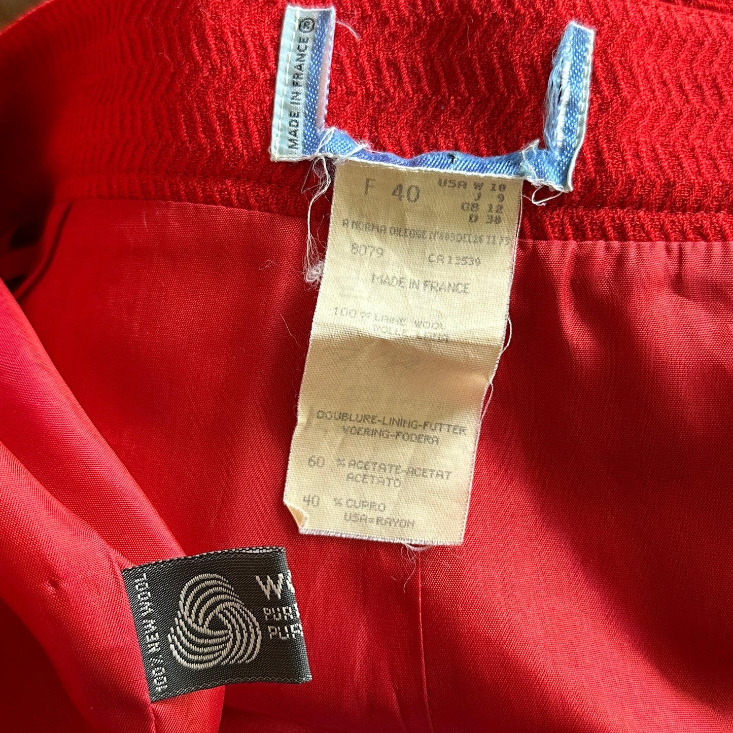 Thierry Mugler Red Asymmetric Jacket Skirt Suit Set