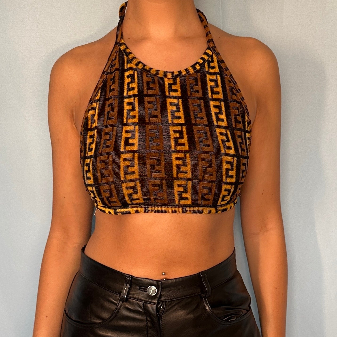 Fendi Zucca Monogram Towelling Halter Top