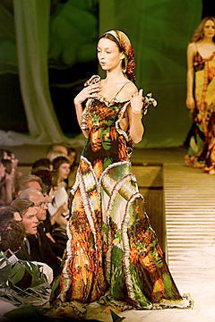 Jean Paul Gaultier Spring 2000 Tropical Print Mesh Skirt