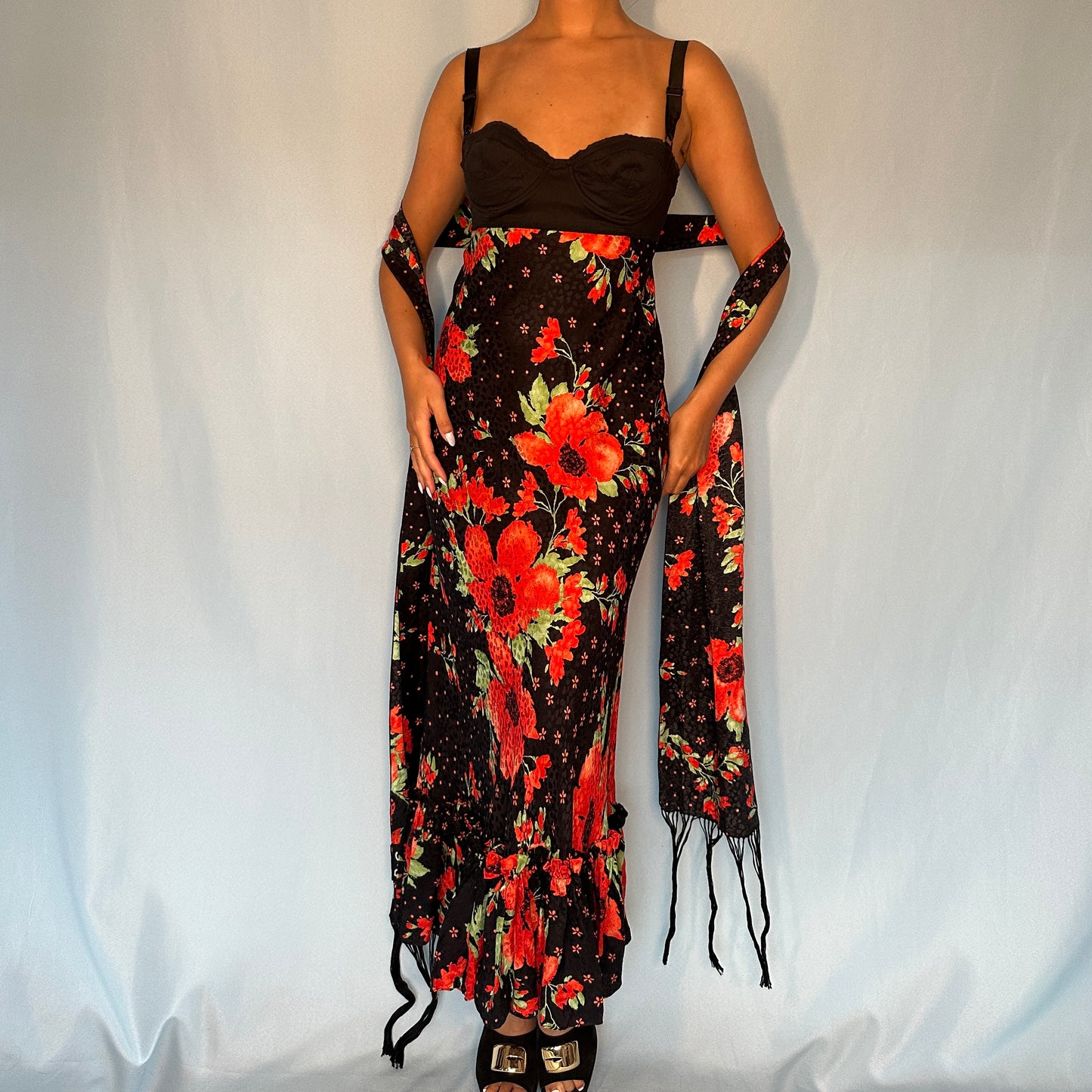 Dolce & Gabbana D&G Floral Underwired Dress and Scarf