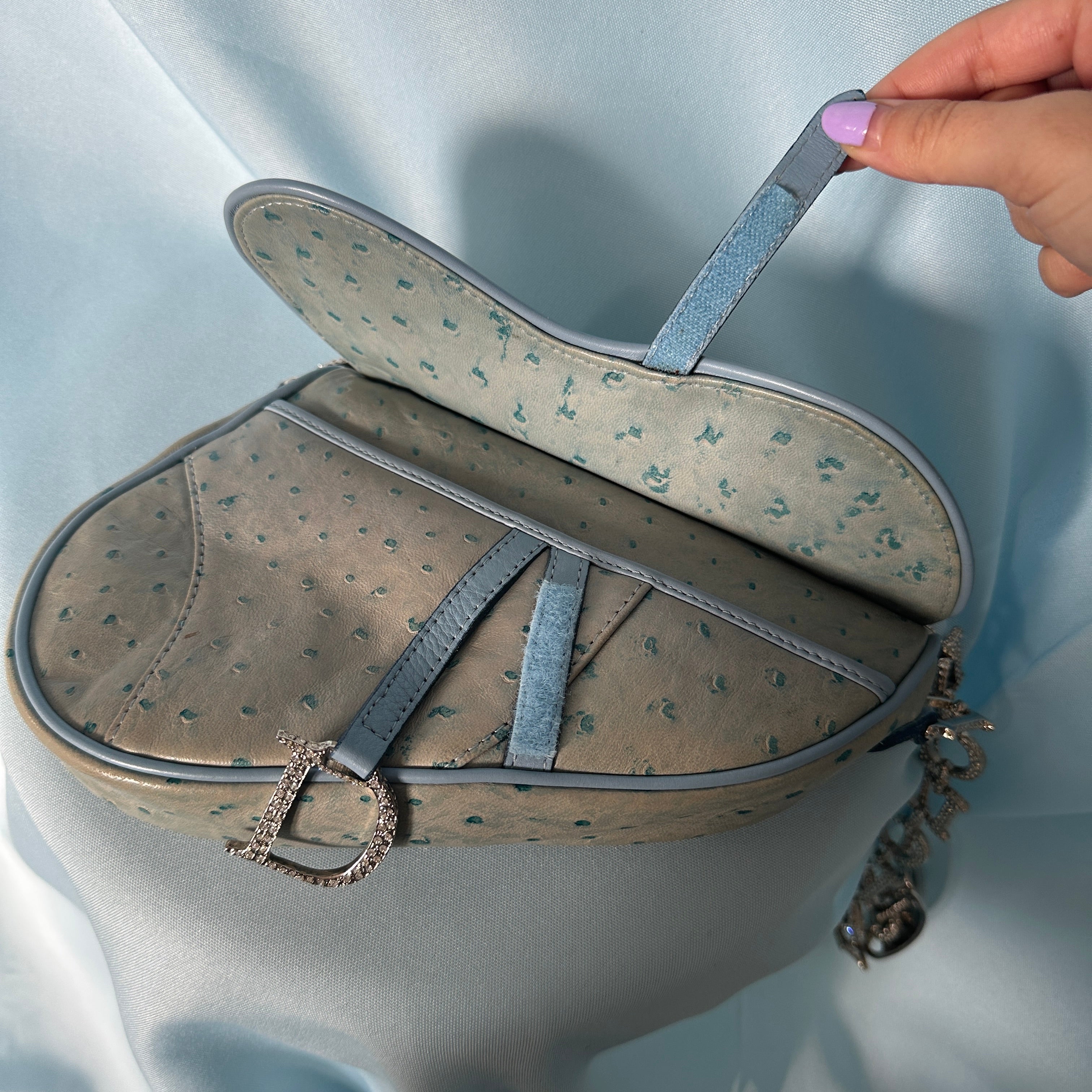 Dior saddle bag baby blue clearance