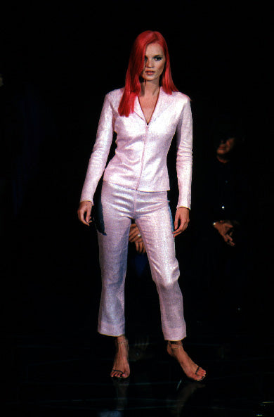 Versace Spring 1999 Metallic Pink Cropped Capri Pants