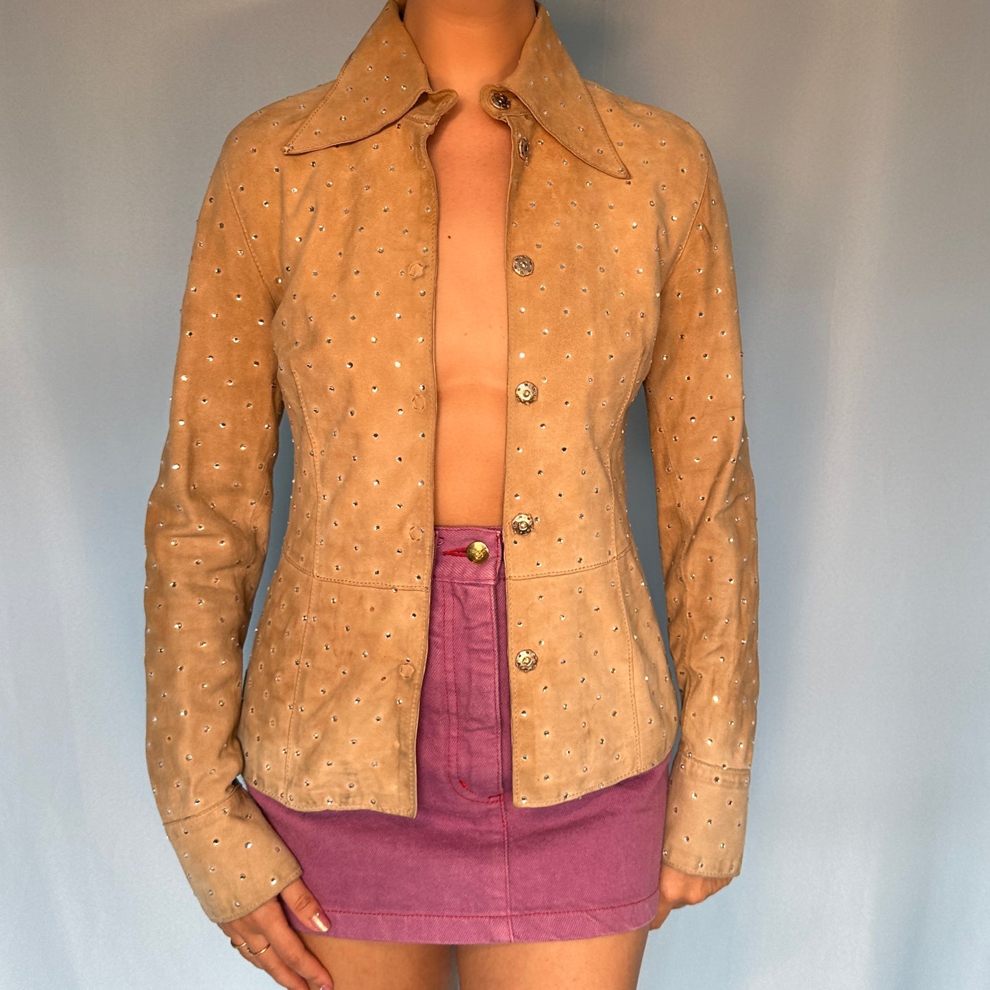 Dolce & Gabbana Fall 2000 Crystal Suede Jacket