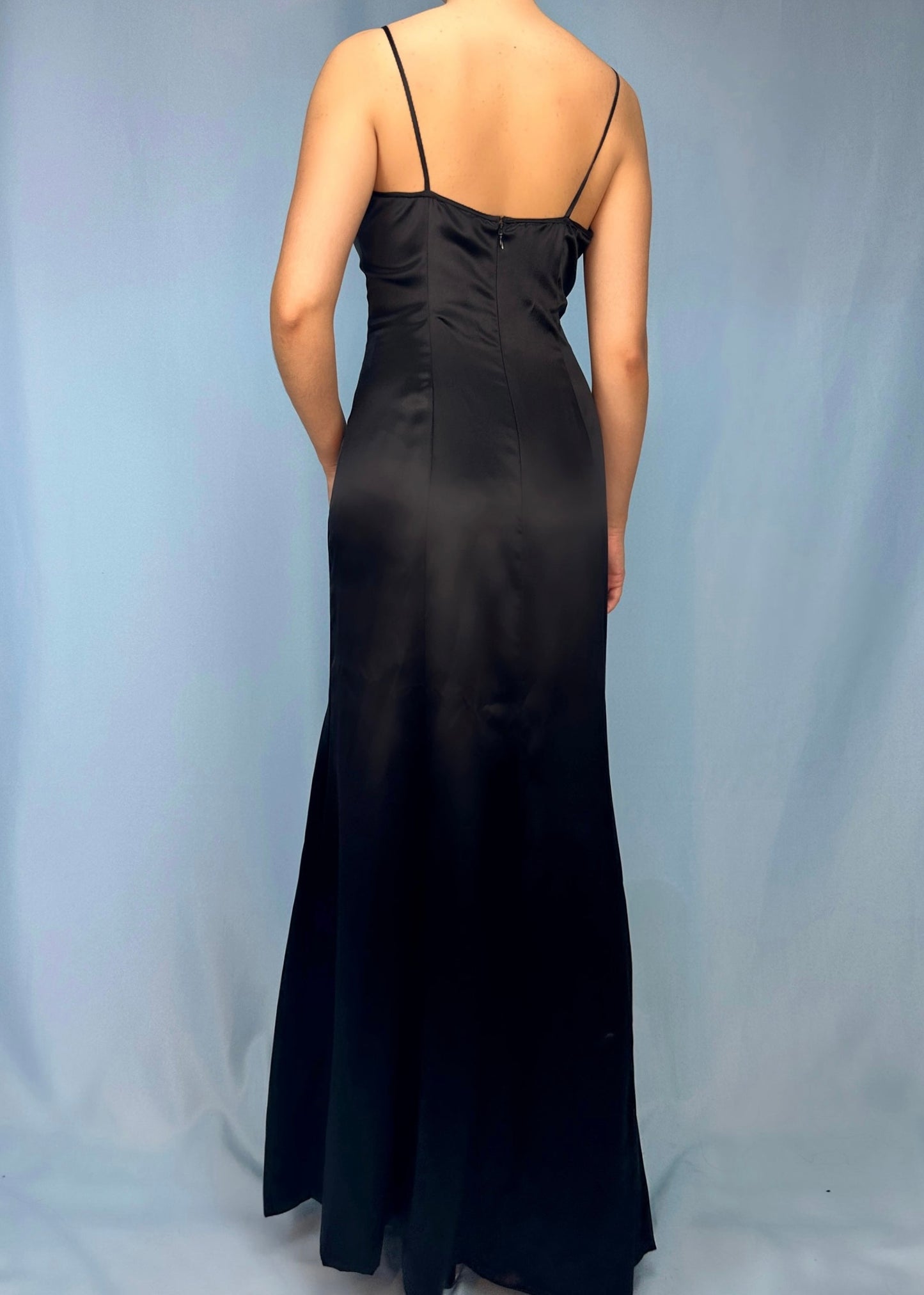 Chanel Fall 1995 Black Silk Gown Dress