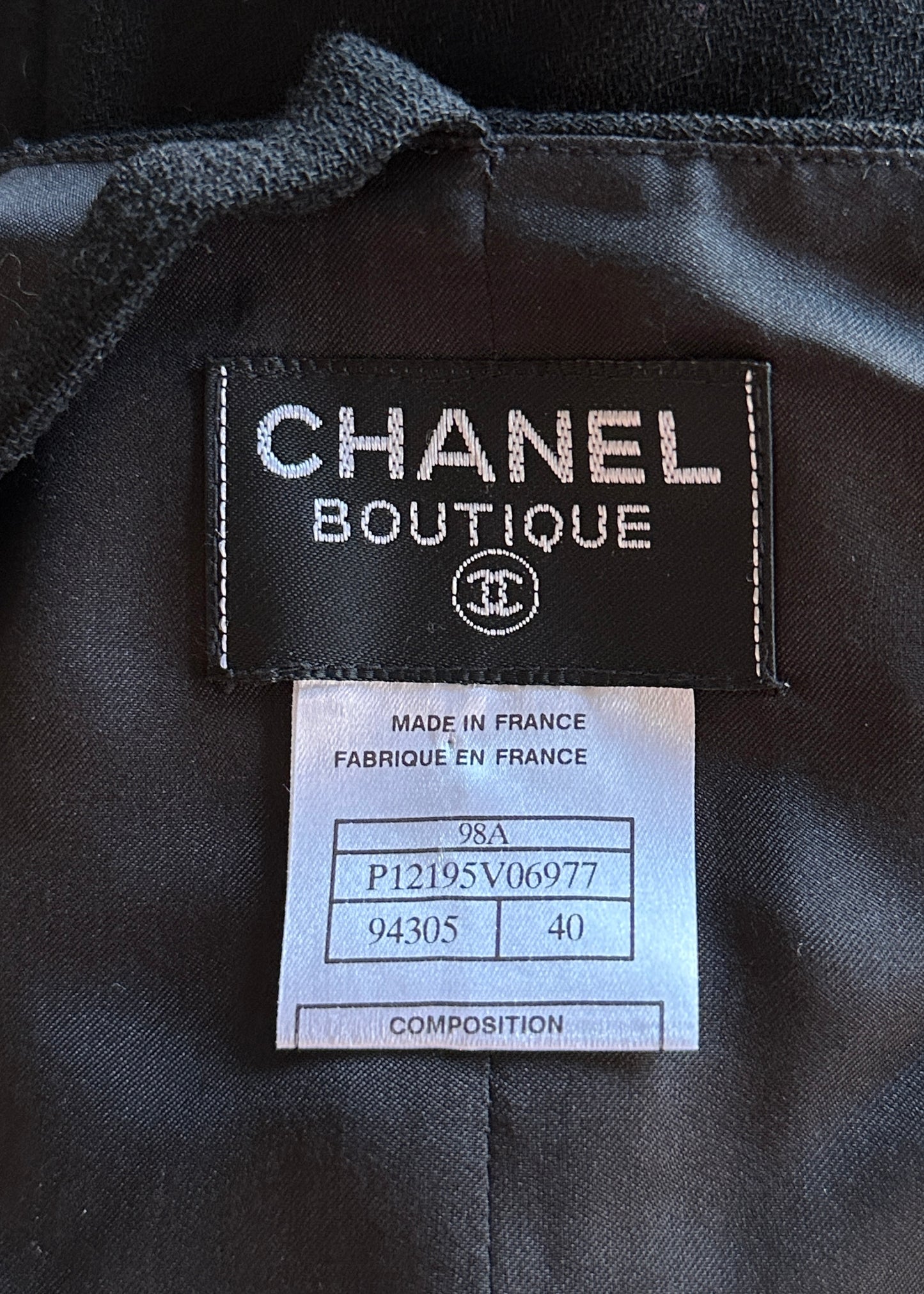 Chanel Fall 1998 Runway One Shoulder Draped Black Gown Dress