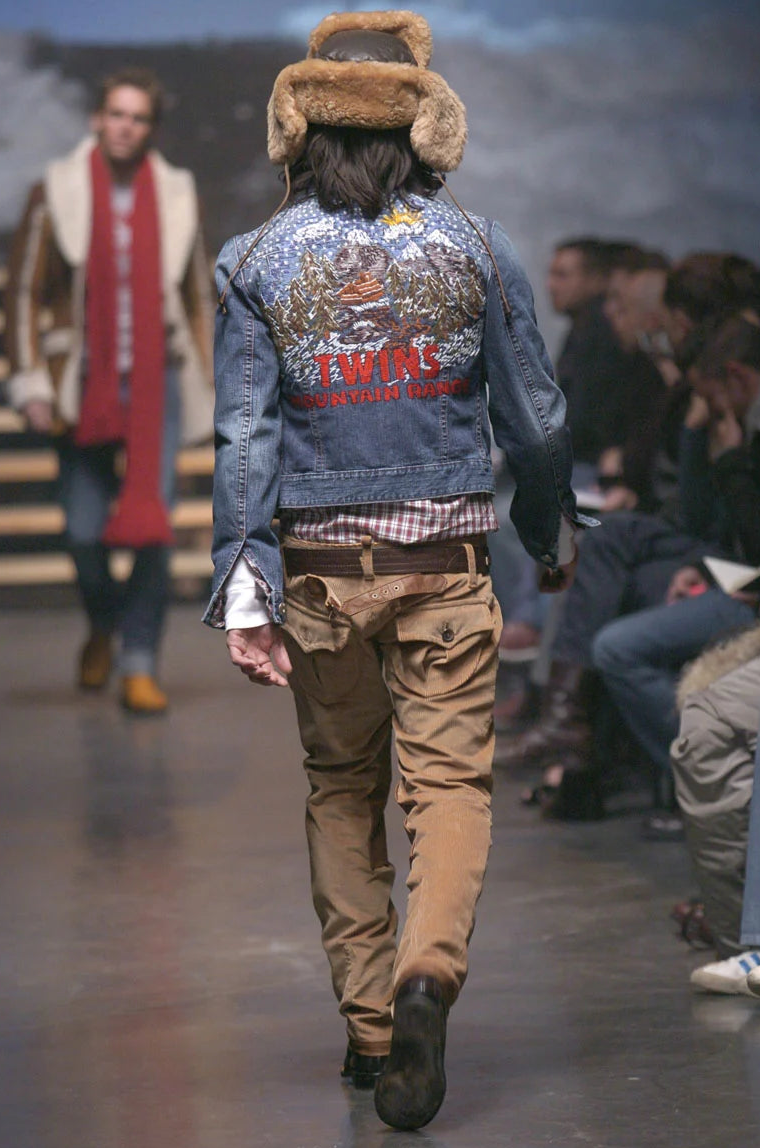 DSquared2 Fall 2004 Twins Range Embroidered Denim Mini Skirt