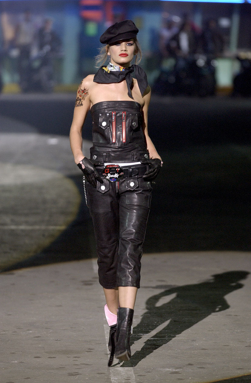 DSquared2 Spring 2004 Blue Denim Zip Detail Strapless Tube Top