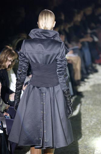 Gucci Fall 2003 Runway Wide Black Corset Waspie Belt