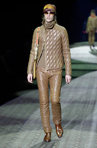 Gucci Fall 2000 Double Zip Quilted Black Leather Jacket