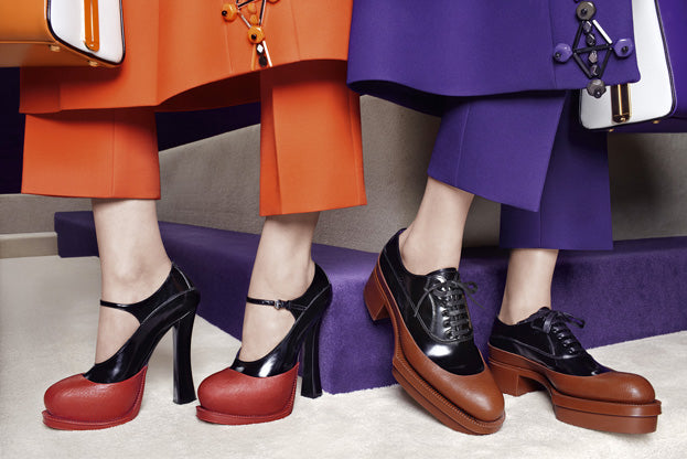 Prada Fall 2012 Runway Black Leather Red Rubber Dipped Platform Heels