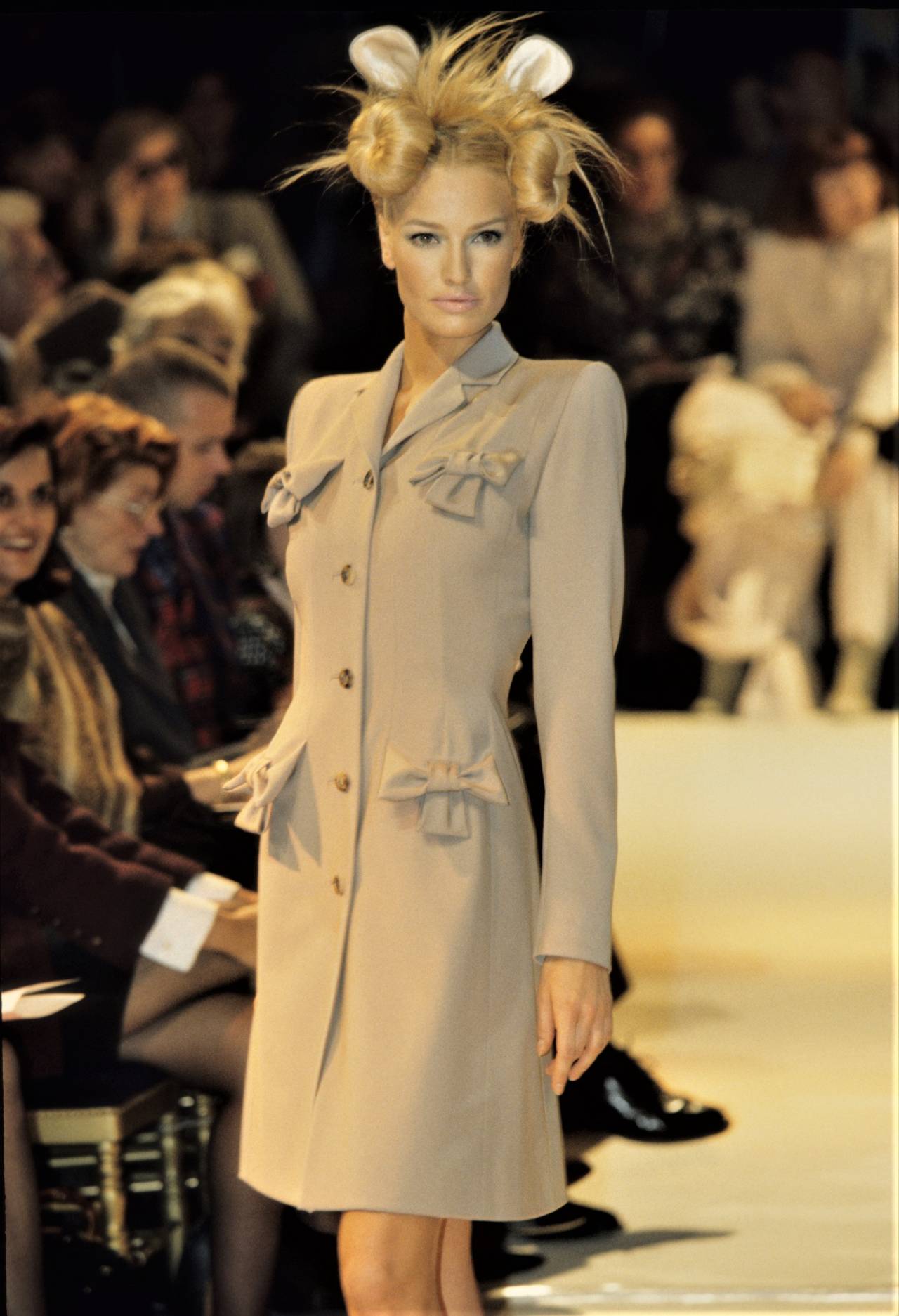 Givenchy Couture by John Galliano Spring 1996 Pink & Orange Stripe Bow Pocket Jacket