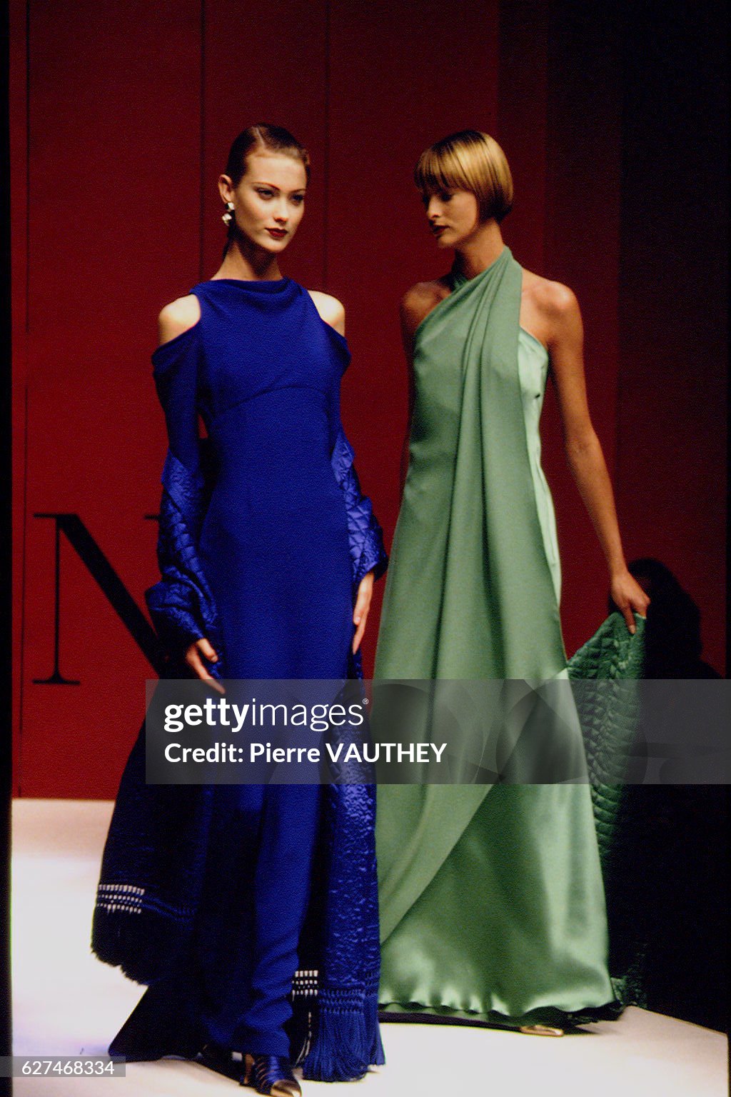 Valentino Haute Couture Fall 1993 Runway Blue Silk Gown