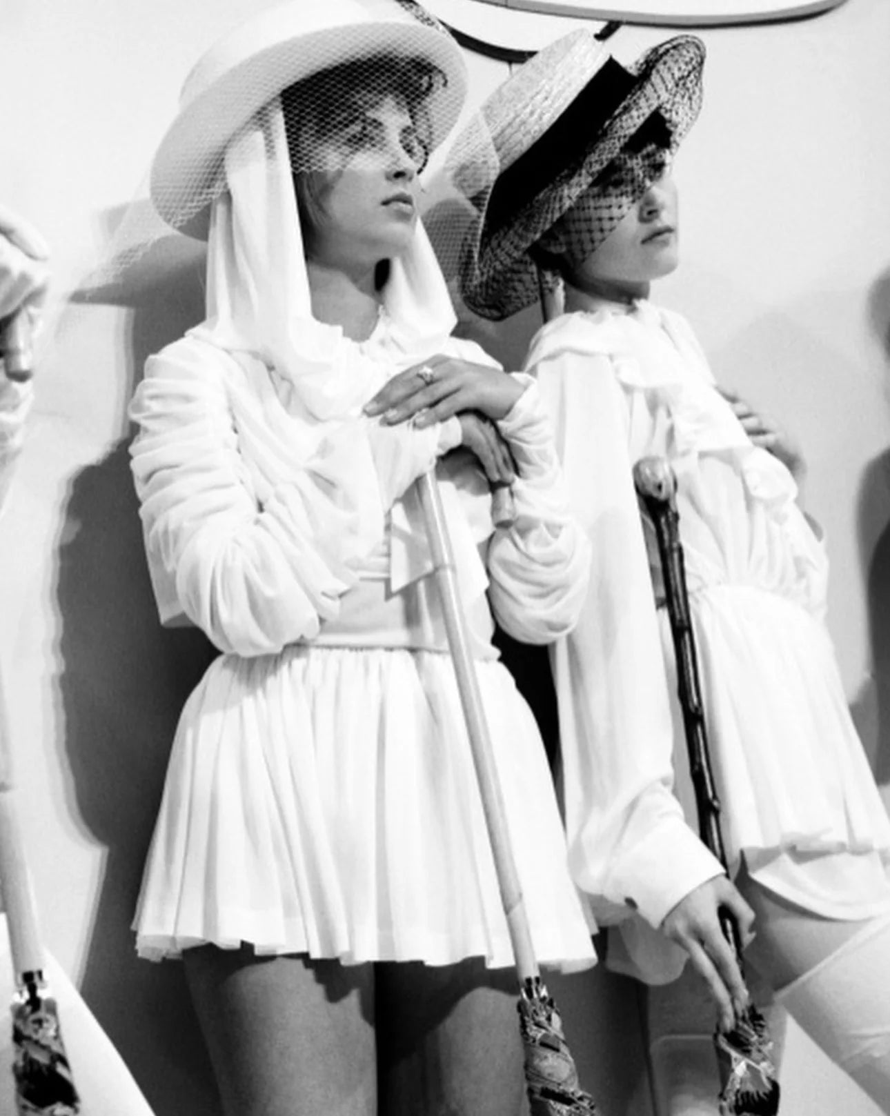 Vivienne Westwood Spring 1988 Runway Cream Draped Corset & Mini Skirt Set