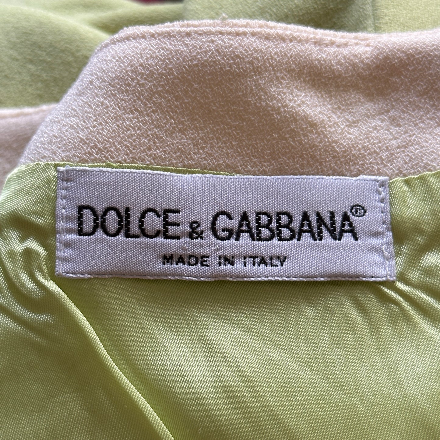 Dolce & Gabbana Lime Green Chevron Dress