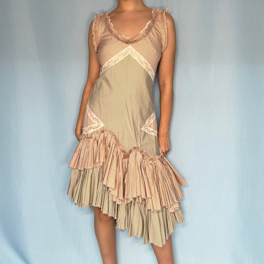 Alexander McQueen S/S 2005 Stripe Ruffle Dress