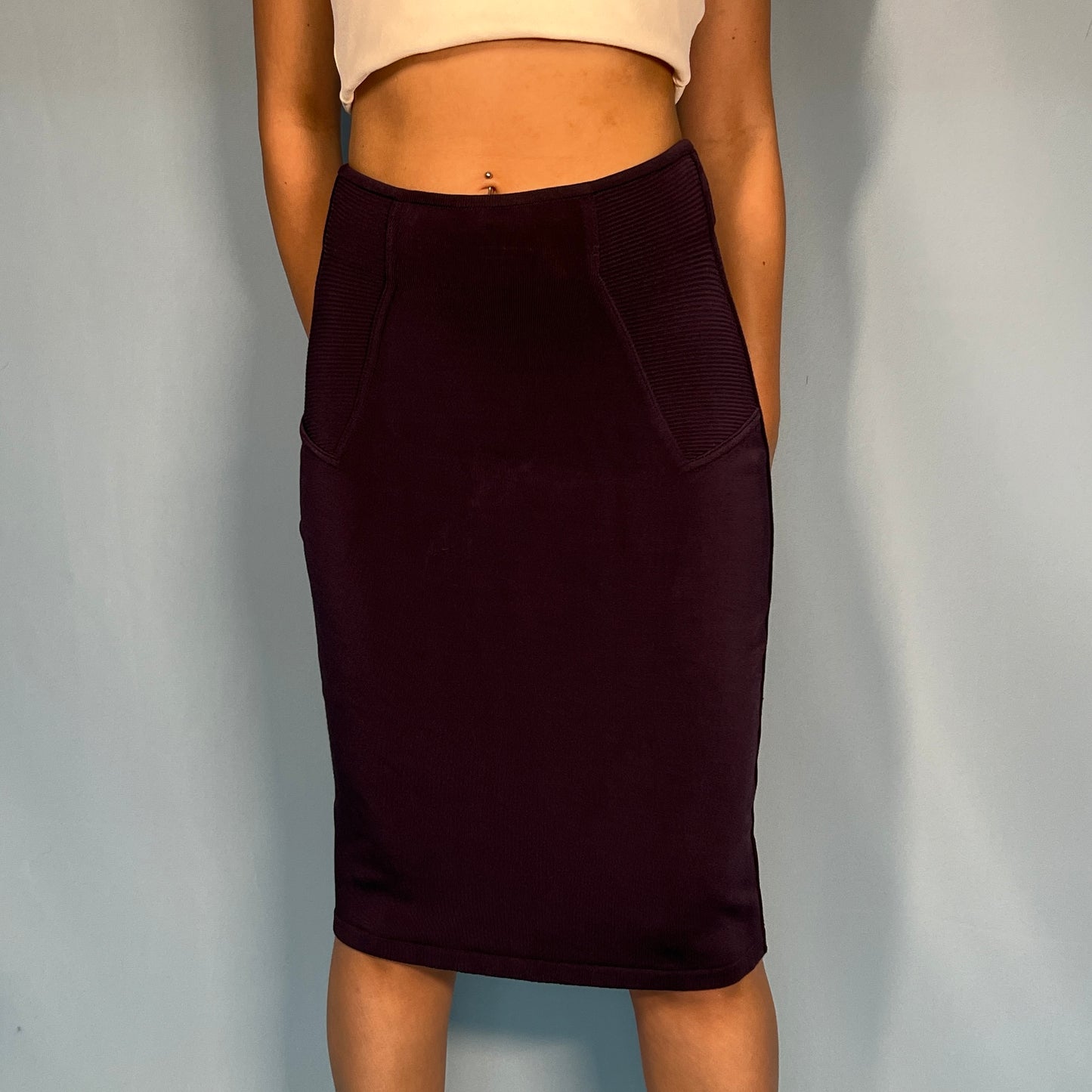 Azzedine Alaia Purple Knit Skirt