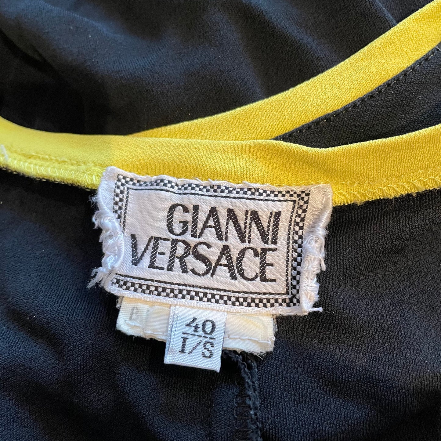 Versace Black Piping Detail Dress