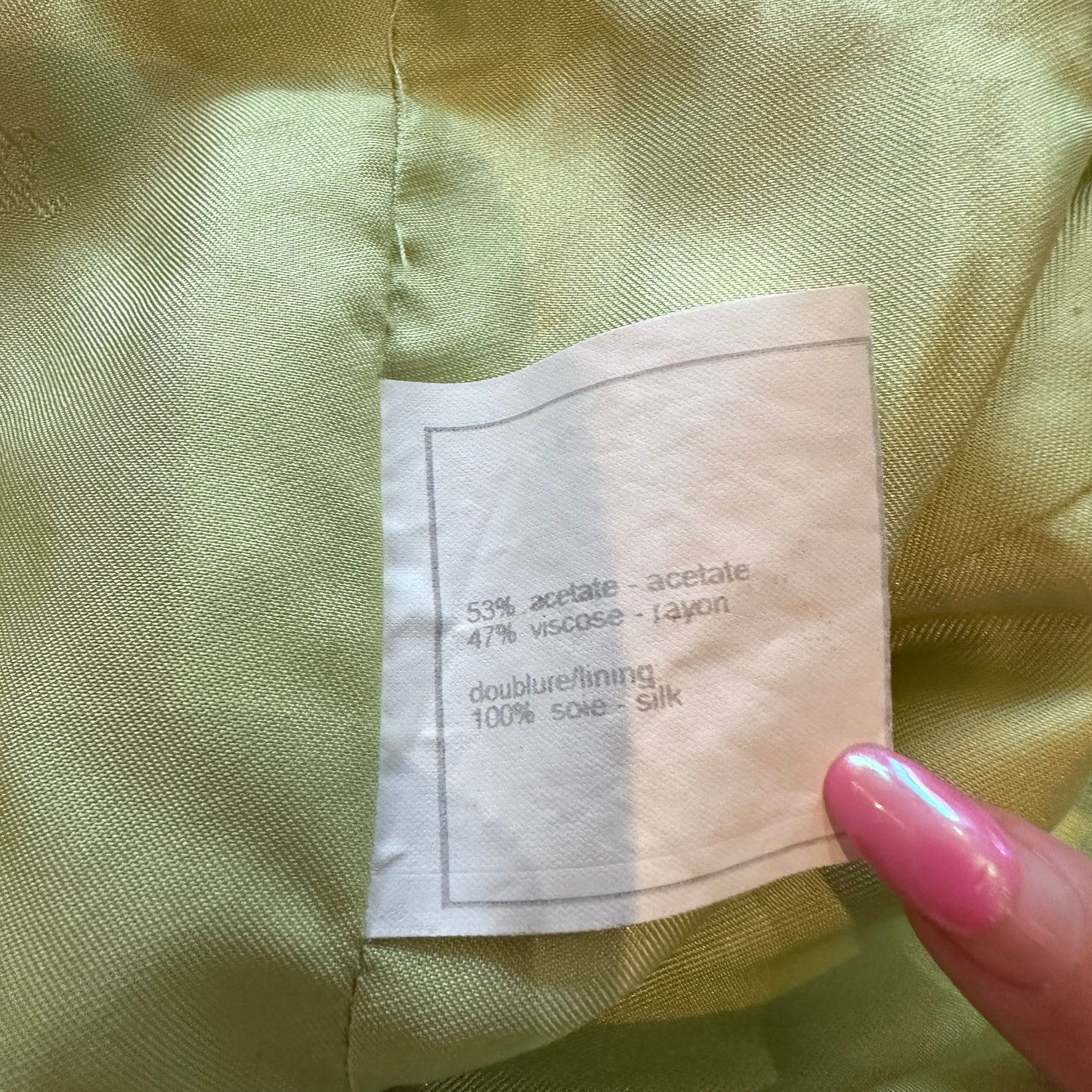 Chanel Spring 1997 Lime Green Pocket Mini Dress