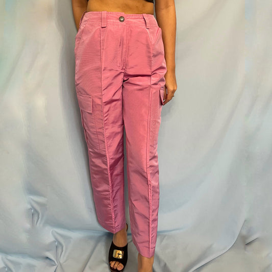 Chanel Fall 1996 Runway Pink Iridescent Silk Cargo Pants