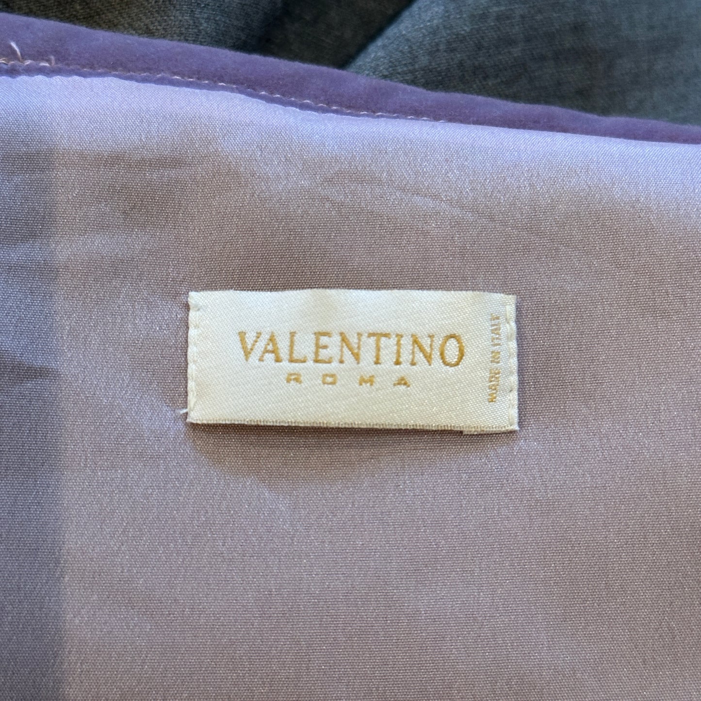 Valentino Grey and Lilac Velvet Trim Empire Bust Dress