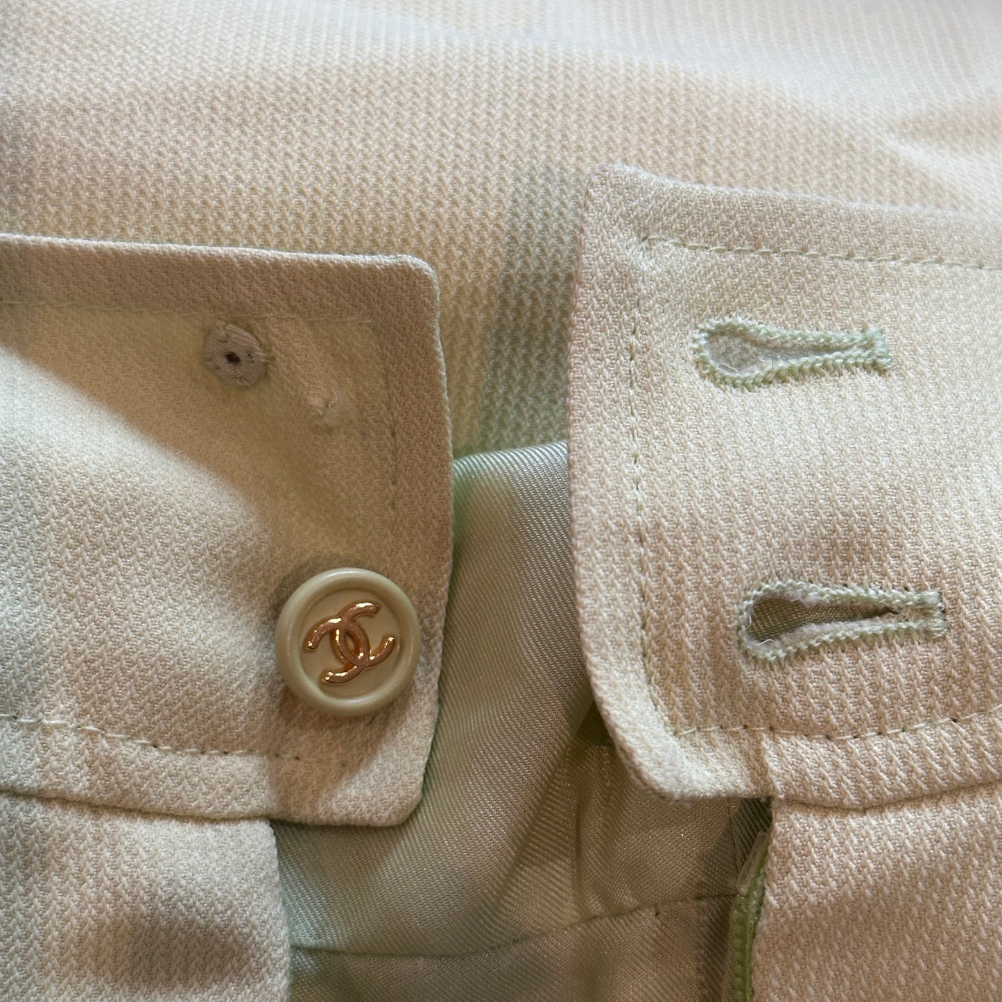 Chanel Spring 1997 Lime Green Pocket Mini Dress