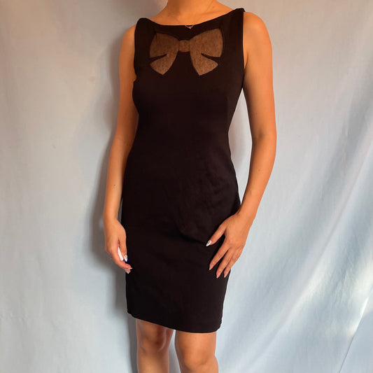 Moschino Black Bow Cut Out Dress
