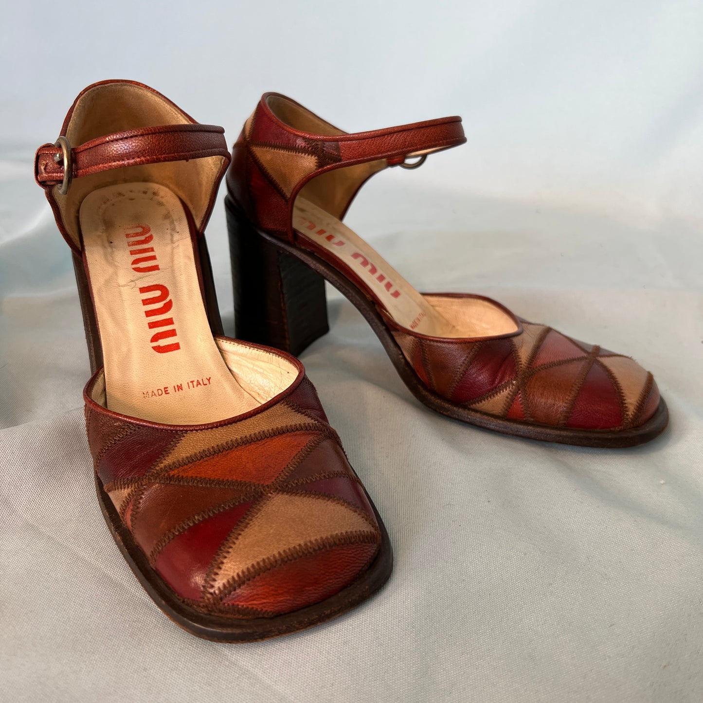Miu Miu F/W 1996 Leather Patchwork Mary Jane Shoes