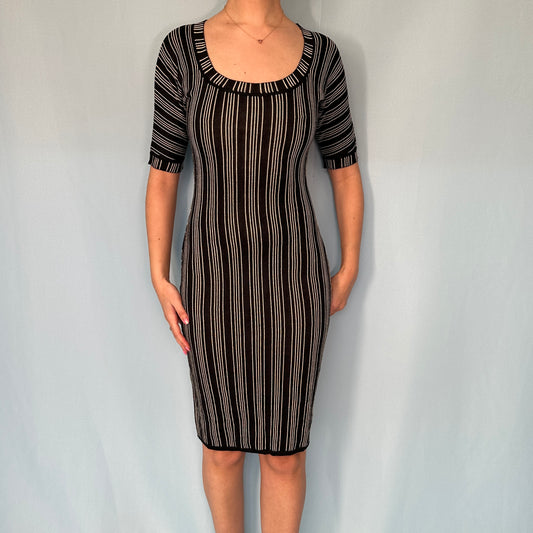 Dior S/S 1992 Striped Midi Dress