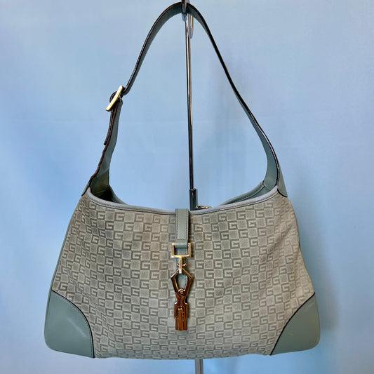 Gucci Suede Monogram Embossed Jackie Bag