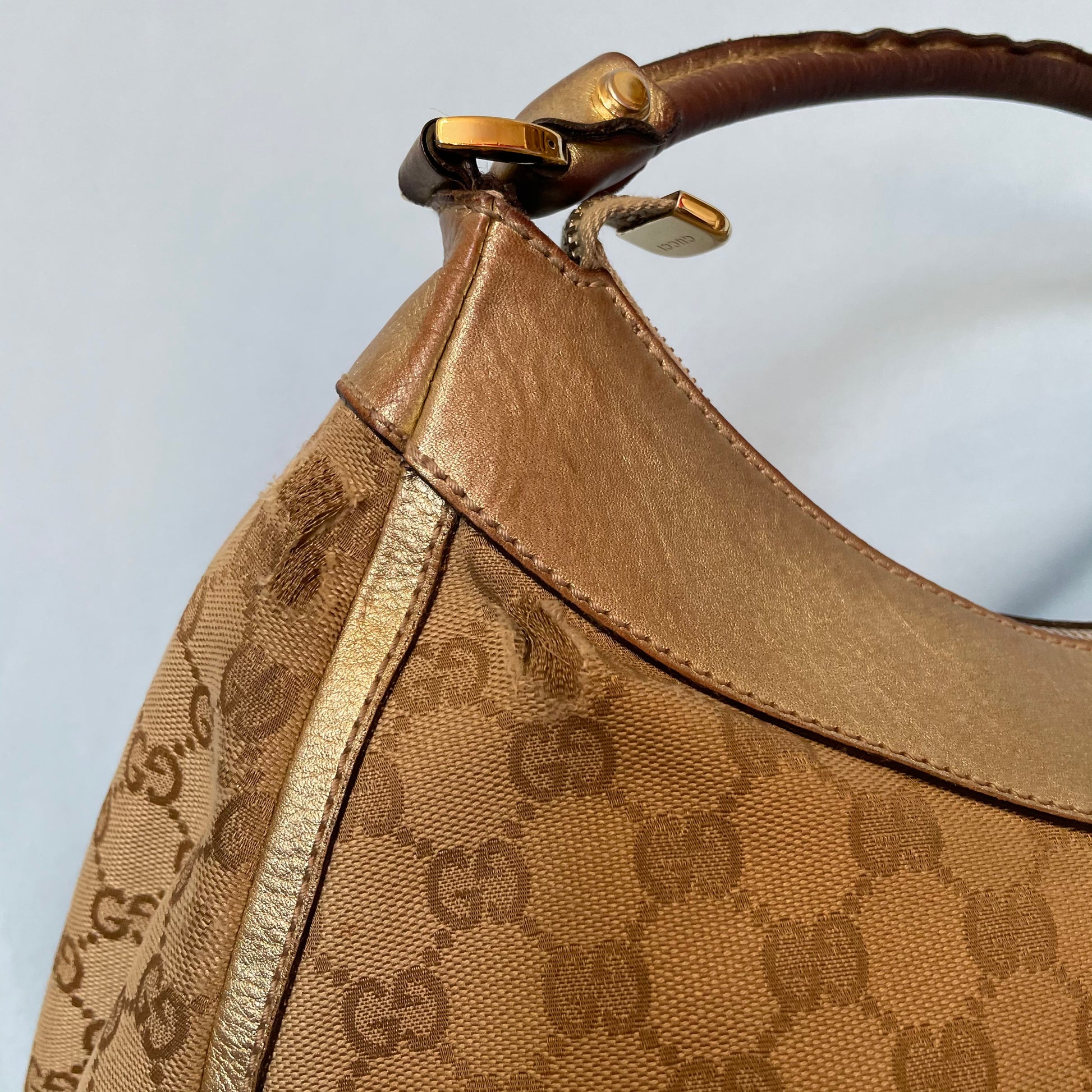 Gucci, Bags, Vintage Gucci Monogram D Ring Hobo Bag