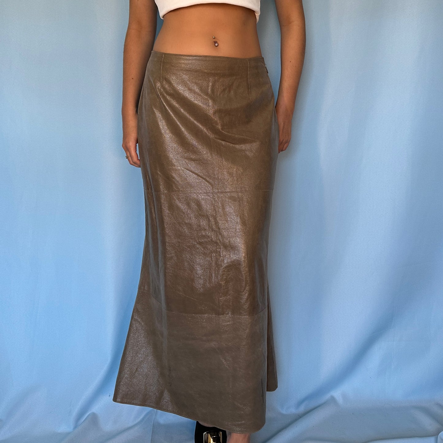 Dior Spring 2003 Leather Maxi Skirt