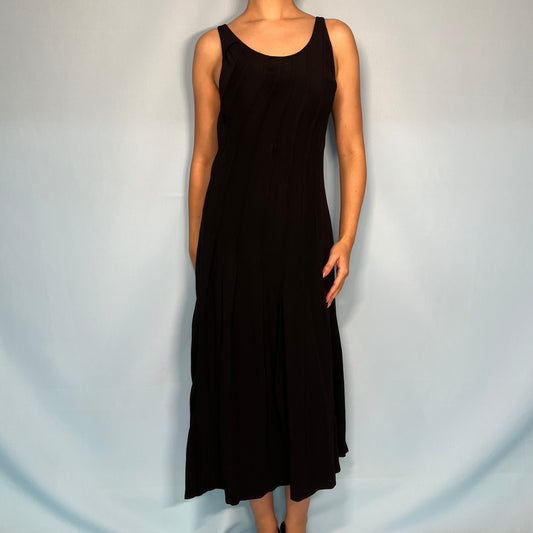 Anna Molinari Couture Black Pleated Detail Dress