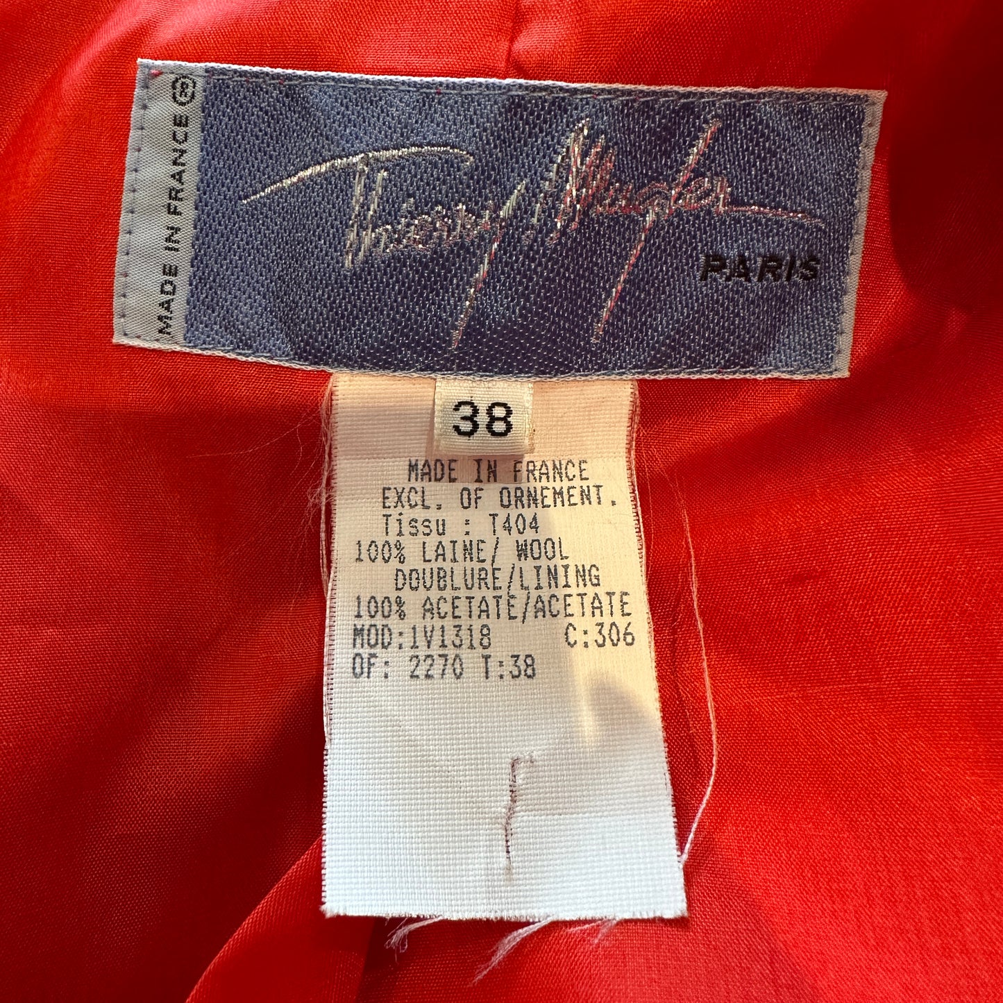 Thierry Mugler Fall 1998 Red Metal Detail Jacket