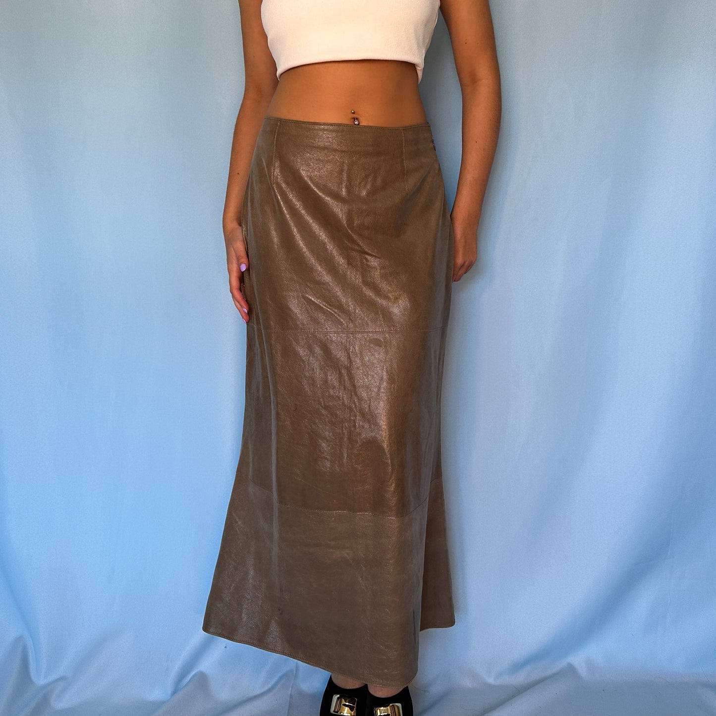 Dior Spring 2003 Leather Maxi Skirt