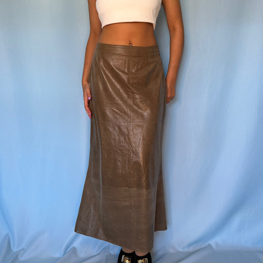 Dior Spring 2003 Leather Maxi Skirt