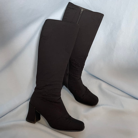 Prada Black Fabric Boots Boots