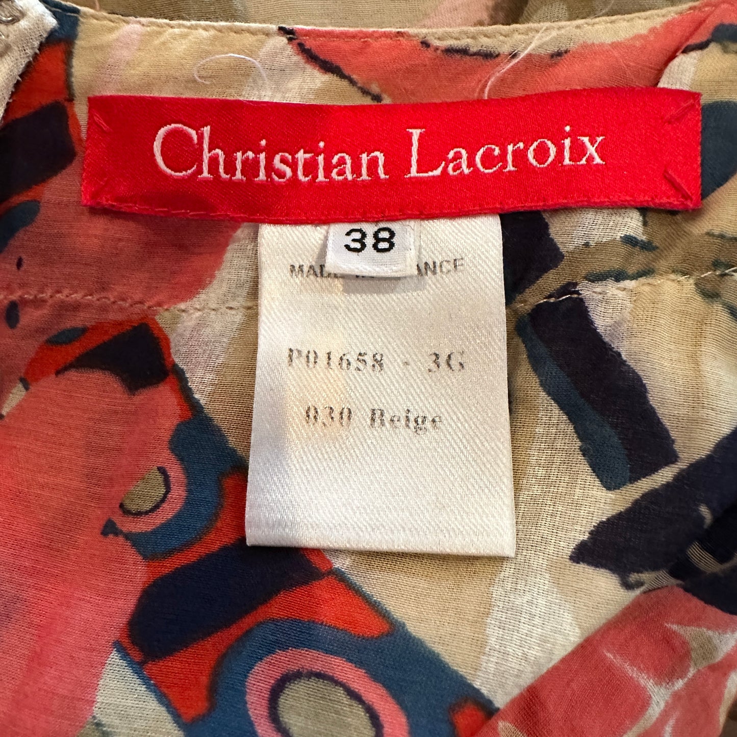 Christian Lacroix Floral Pattern Bow Waist Dress