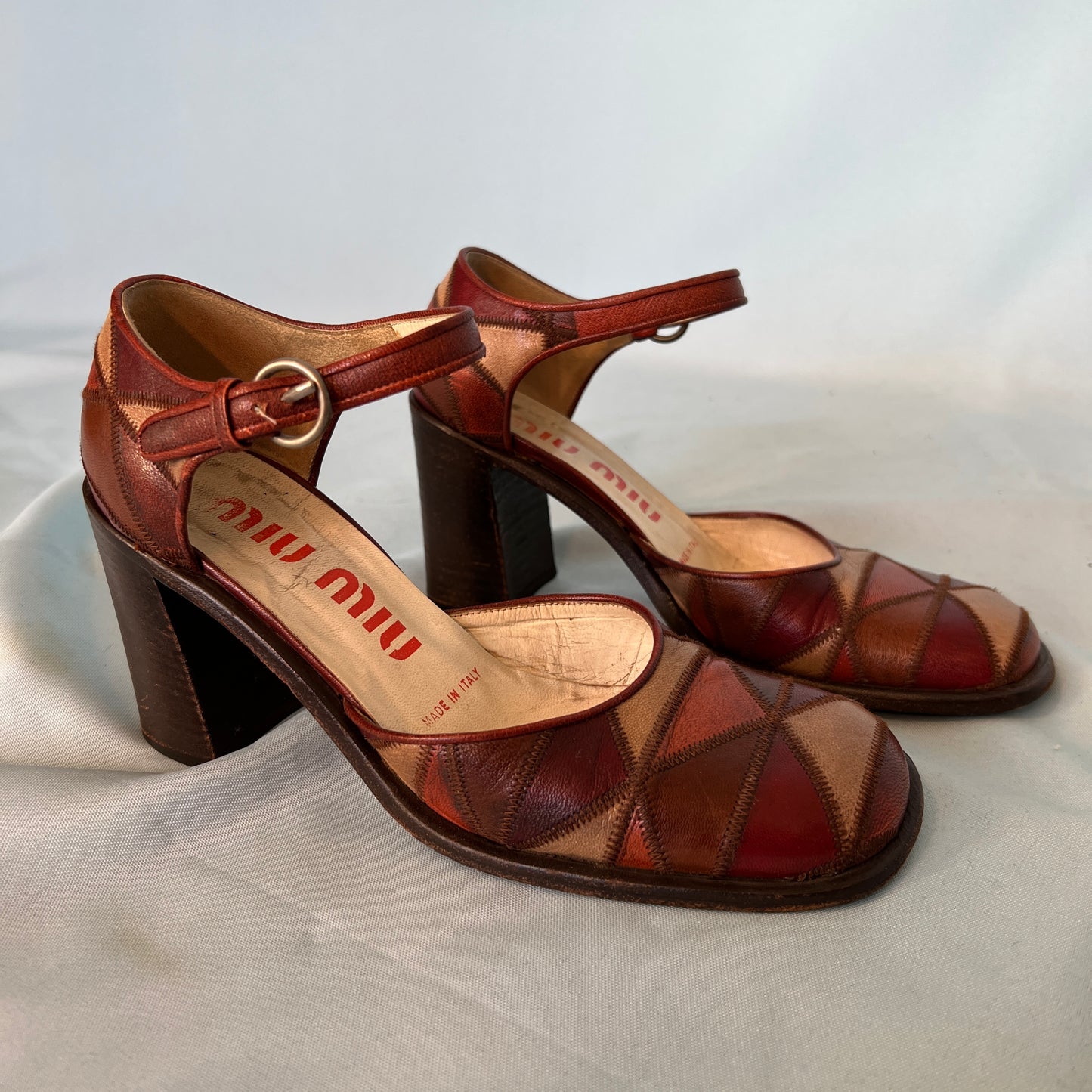 Miu Miu F/W 1996 Leather Patchwork Mary Jane Shoes