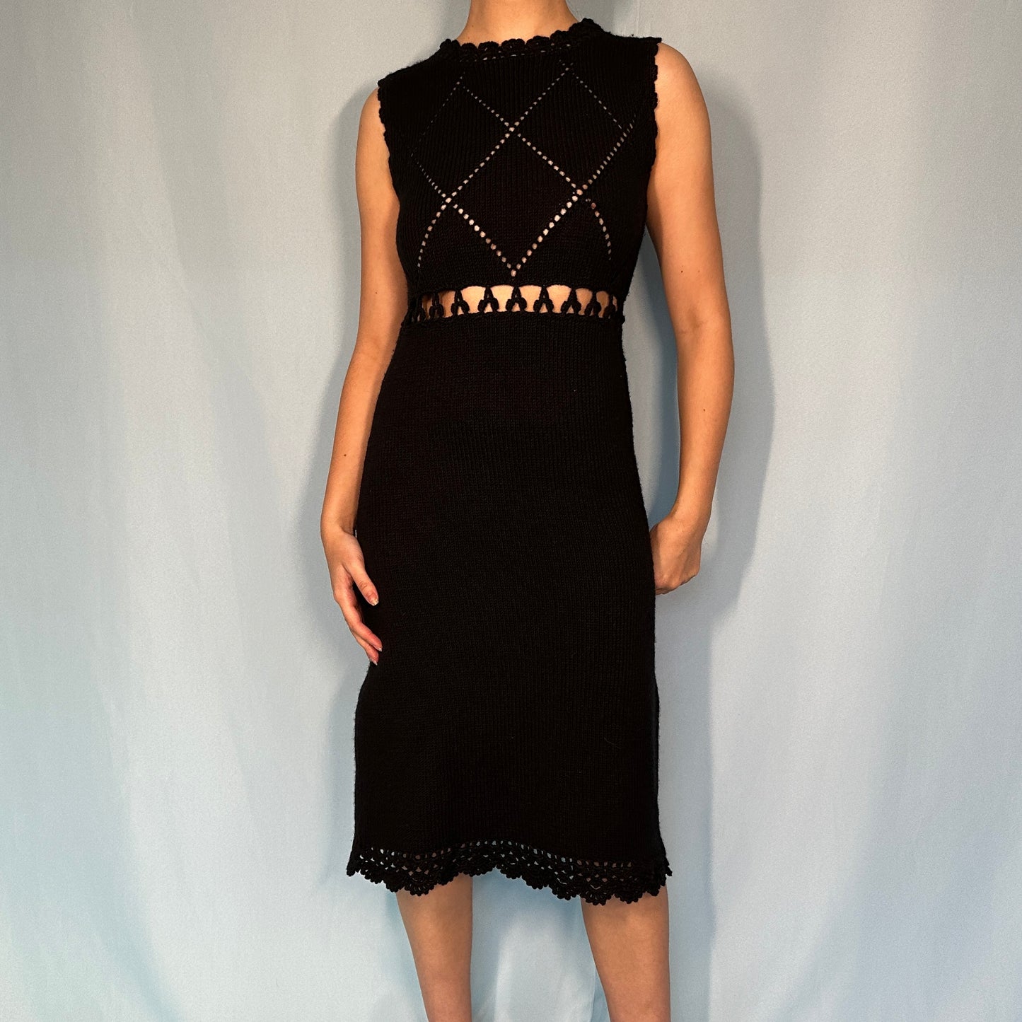 Anna Sui Black Cut Out Knitted Dress