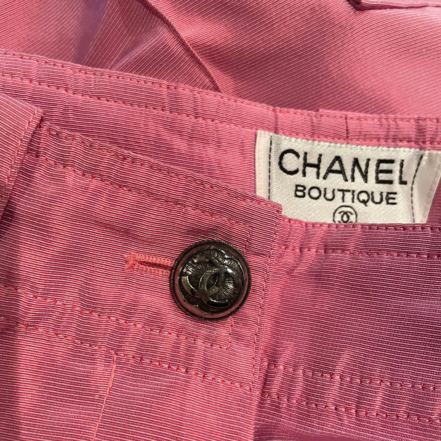 Chanel Fall 1996 Runway Pink Iridescent Silk Cargo Pants