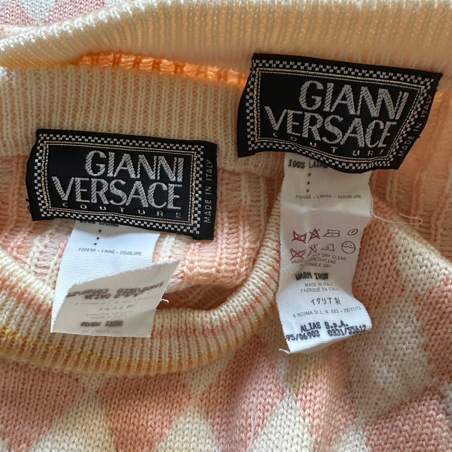Versace 1995 Knitted Medusa Button Twin Set Cardigan & Tank Top