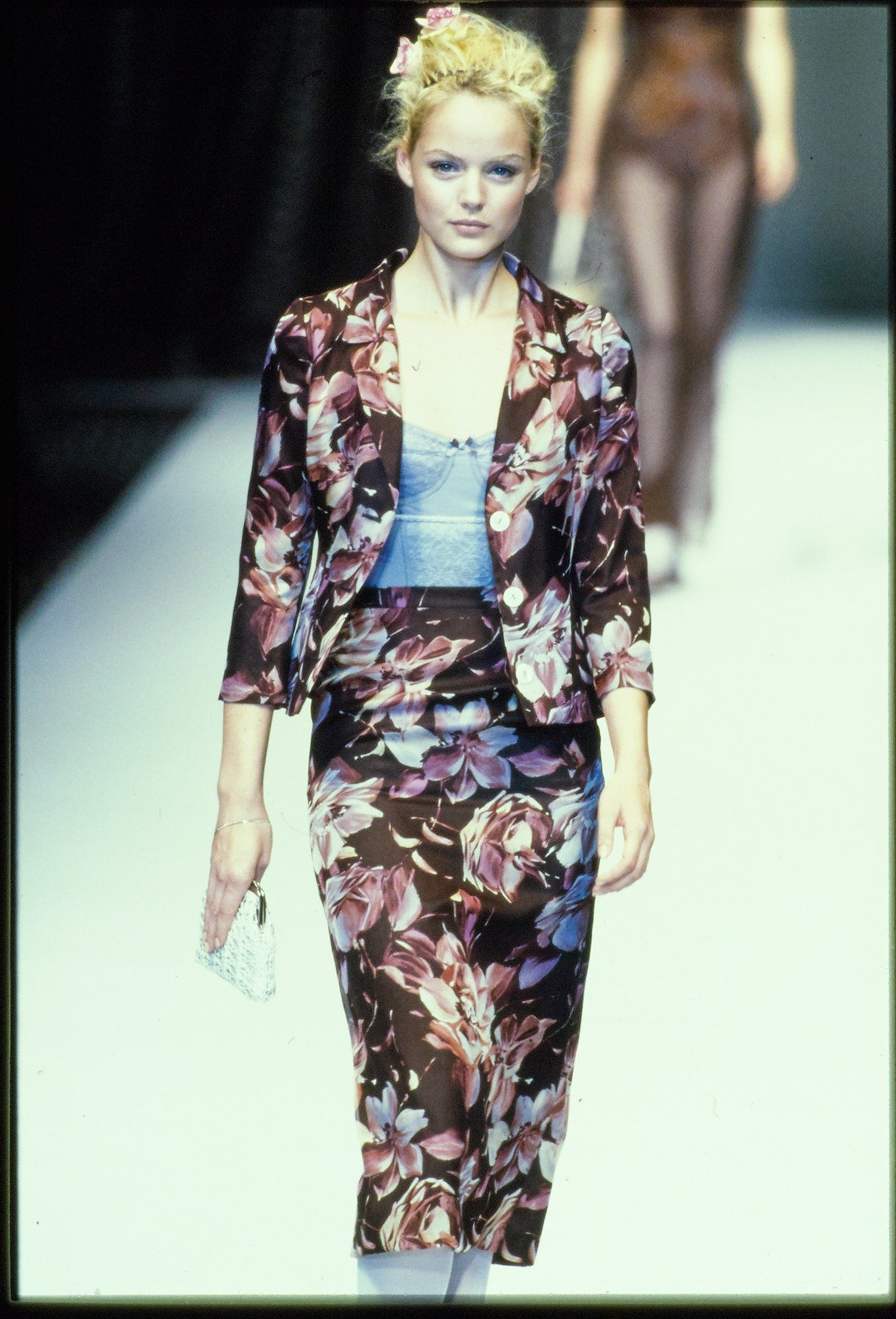 Dolce & Gabbana Spring 1997 Floral Skirt & Blouse Top Set