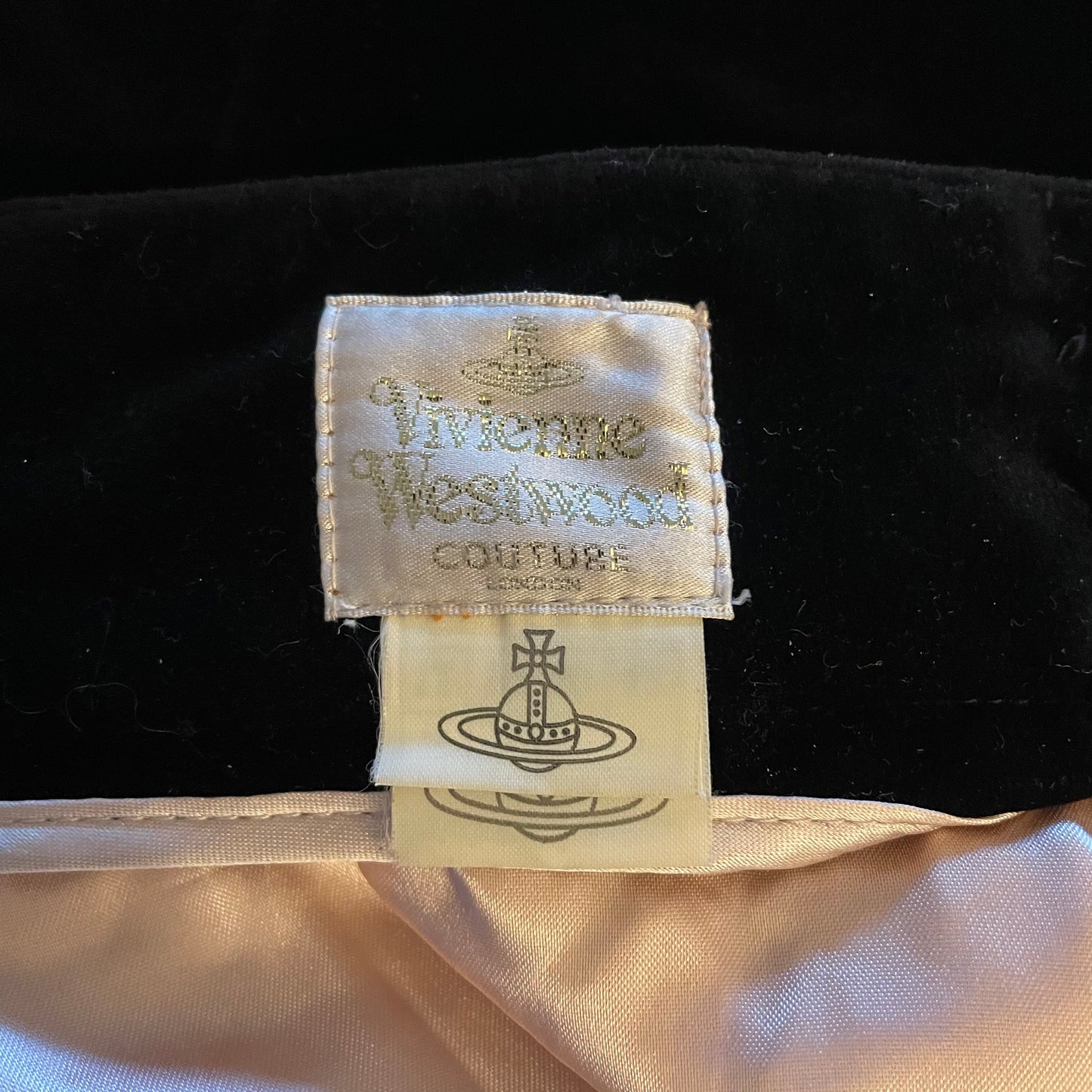 Vivienne Westwood Fall 1997 Black Velour Corset Skirt