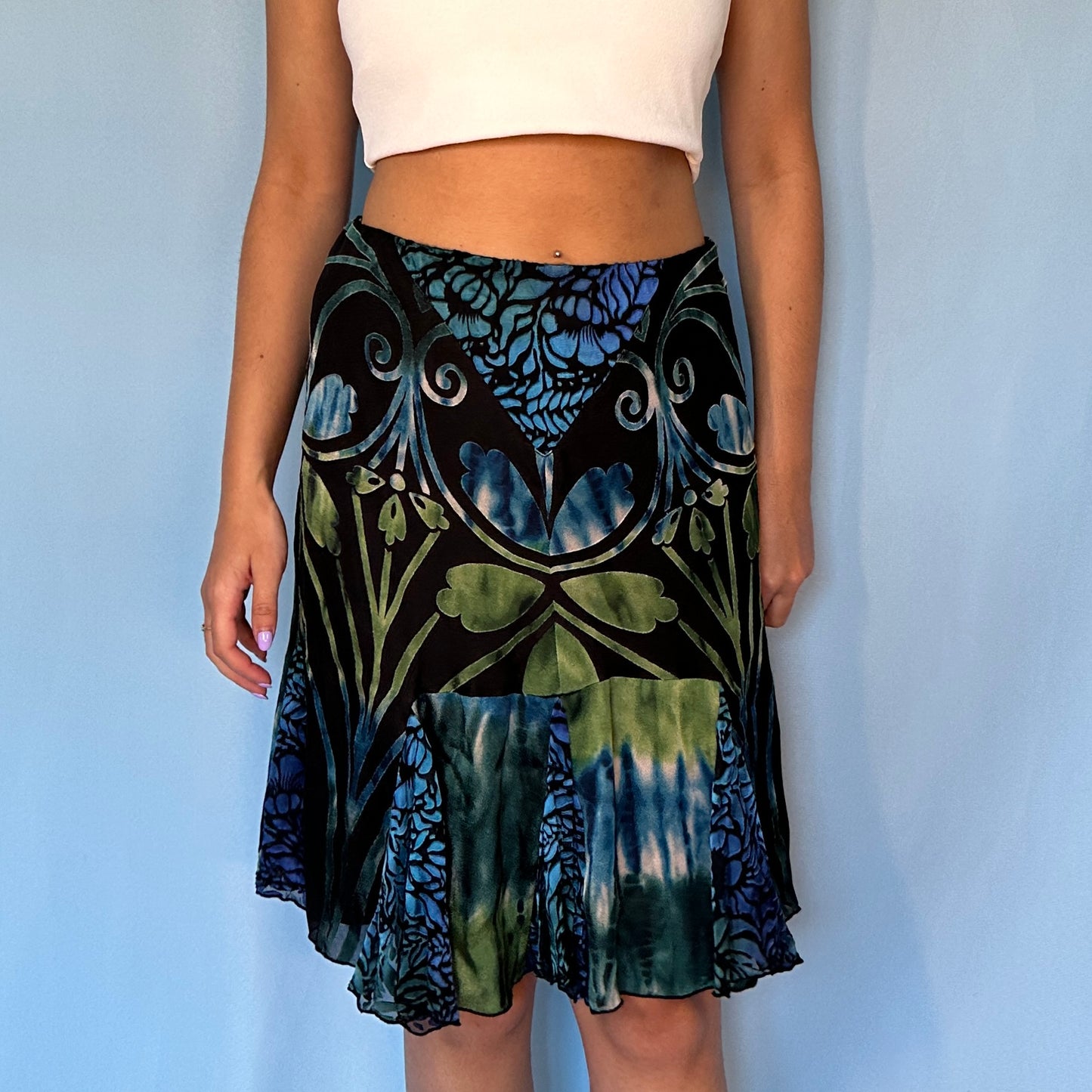 Anna Sui Floral Midi Skirt