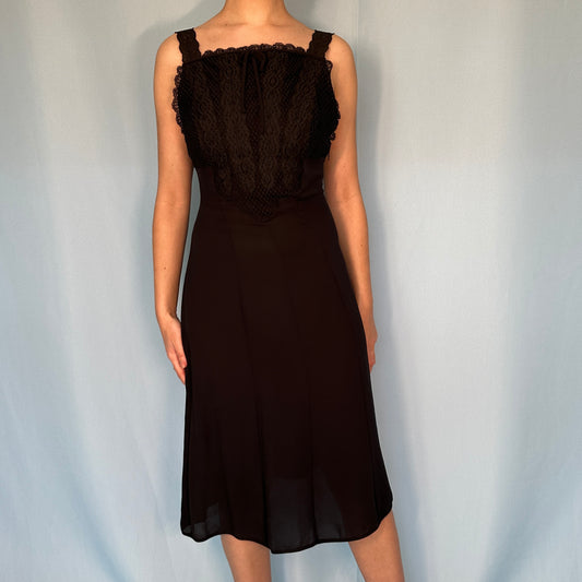 Versace S/S 1997 Runway Black Lace Bodice Dress