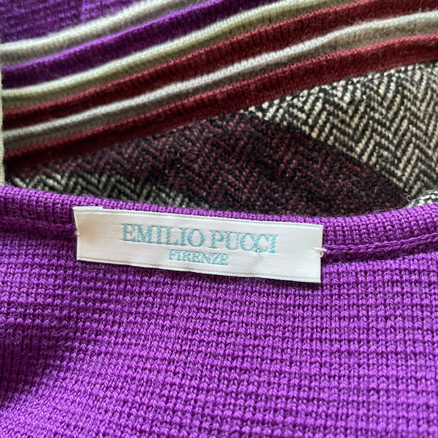 Emilio Pucci Purple Pattern Knit Tank Top